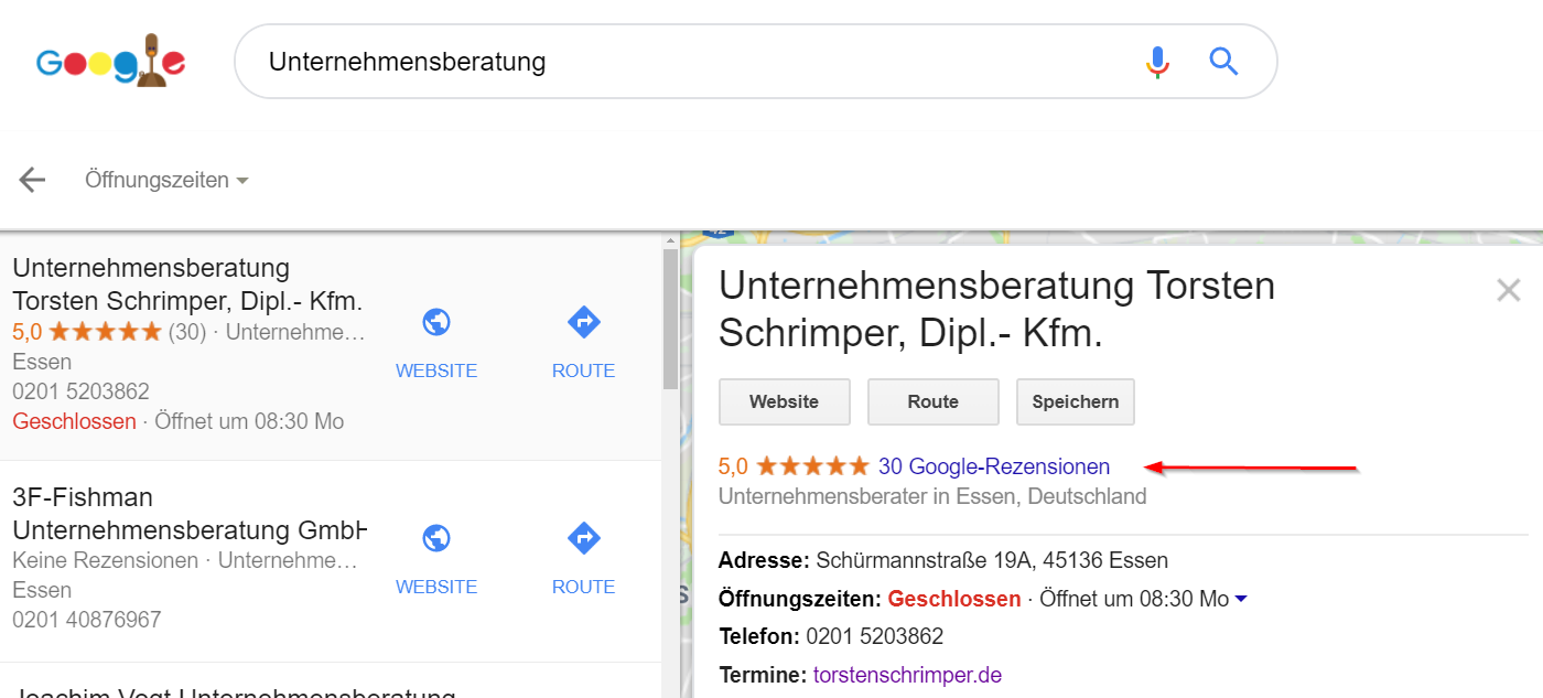 Bewertungen mit Google