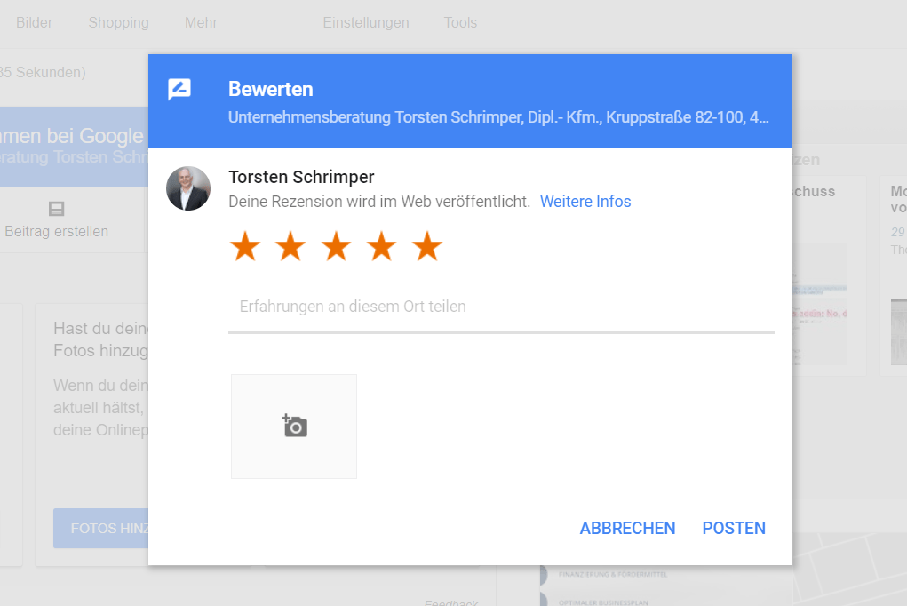 Bewertungen mit Google My Business leicht gemacht