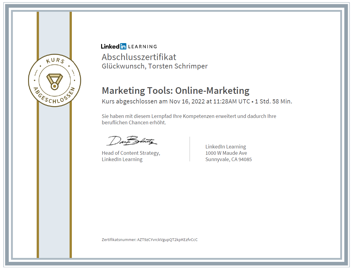 Abschlusszertifikat_Marketing Tools OnlineMarketing
