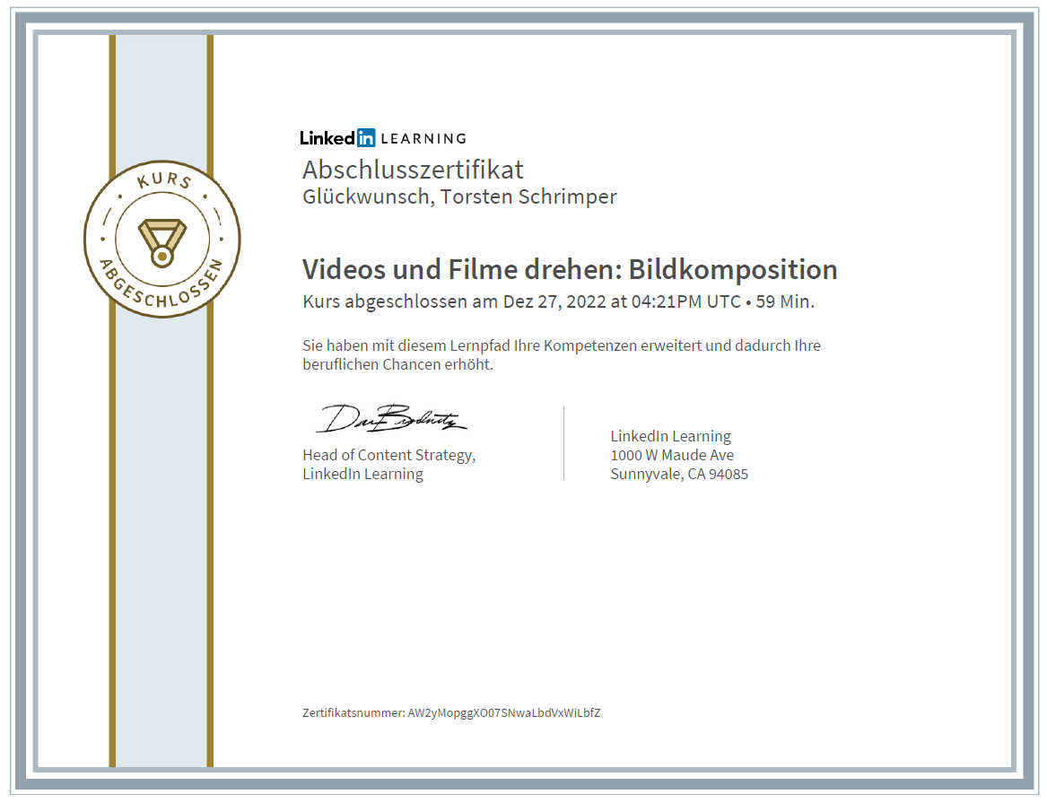 Abschlusszertifikat_Videos und Filme drehen Bildkomposition