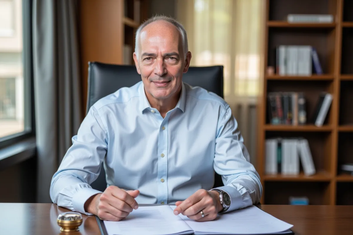 Unternehmensberater Torsten Schrimper bei der Leitbild-Entwicklung mit Kompass als Symbol für strategische Ausrichtung