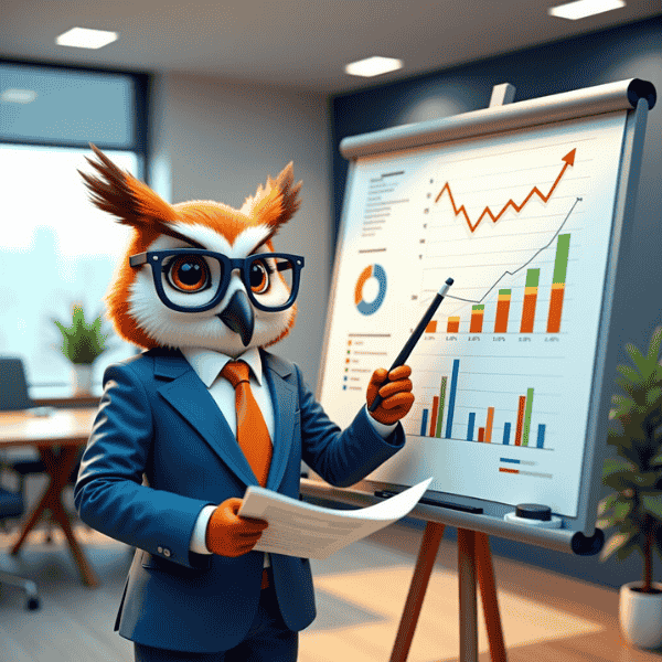 Rento erklärt Finanzplanung am Flipchart