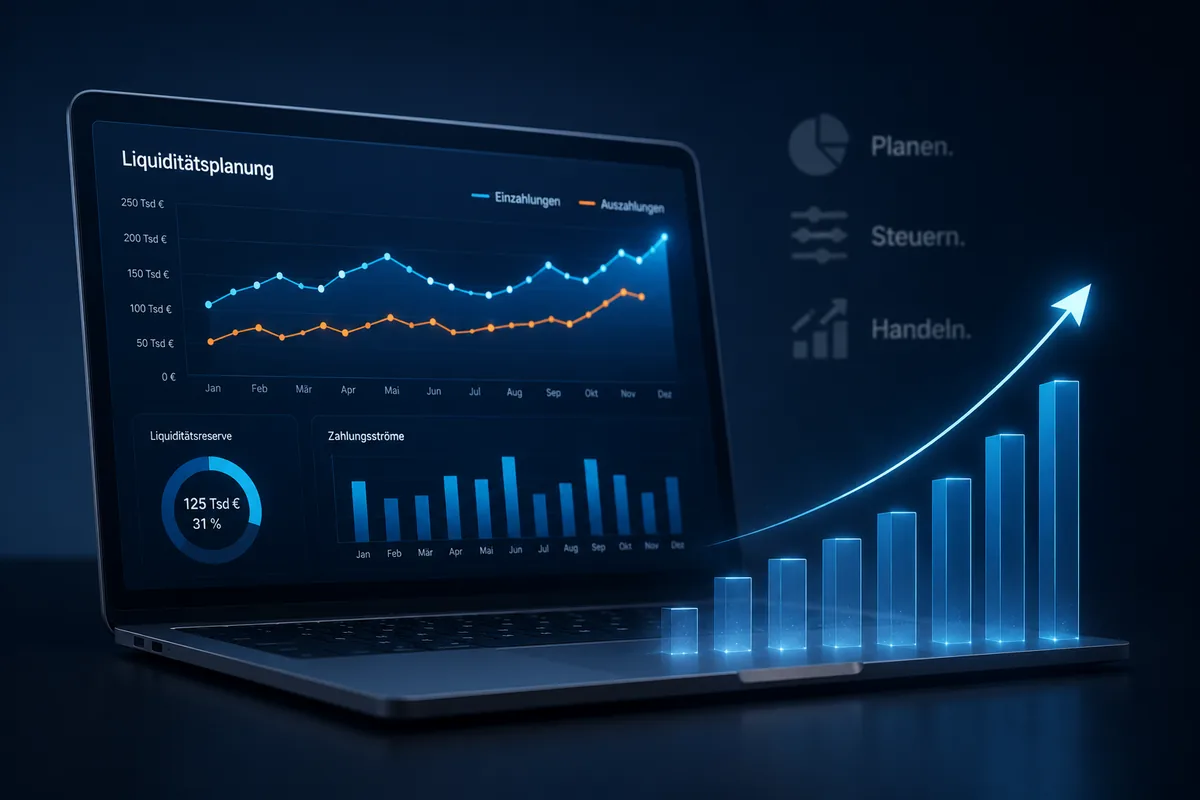 Motivbild zur Liquiditätsplanung und Unternehmenssteuerung mit Rentas Controlling-Software