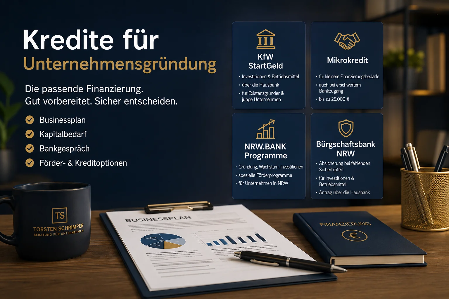 Torsten Schrimper: Beratung zu Gründungsfinanzierung, Krediten und Vorbereitung des Bankgesprächs