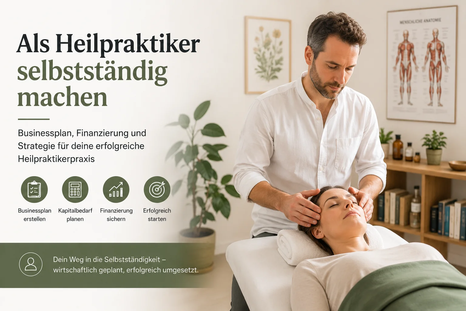 Als Heilpraktiker selbstständig machen: Businessplan, Kapitalbedarf und Finanzierung für die Praxisgründung