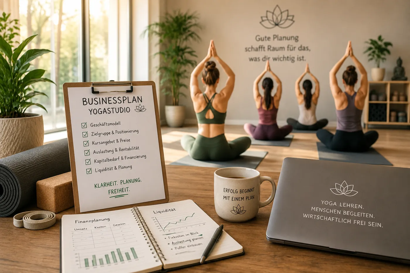 Als Yogalehrer selbstständig machen: Businessplan, Kapitalbedarf und Finanzierung für die Yogastudio-Gründung